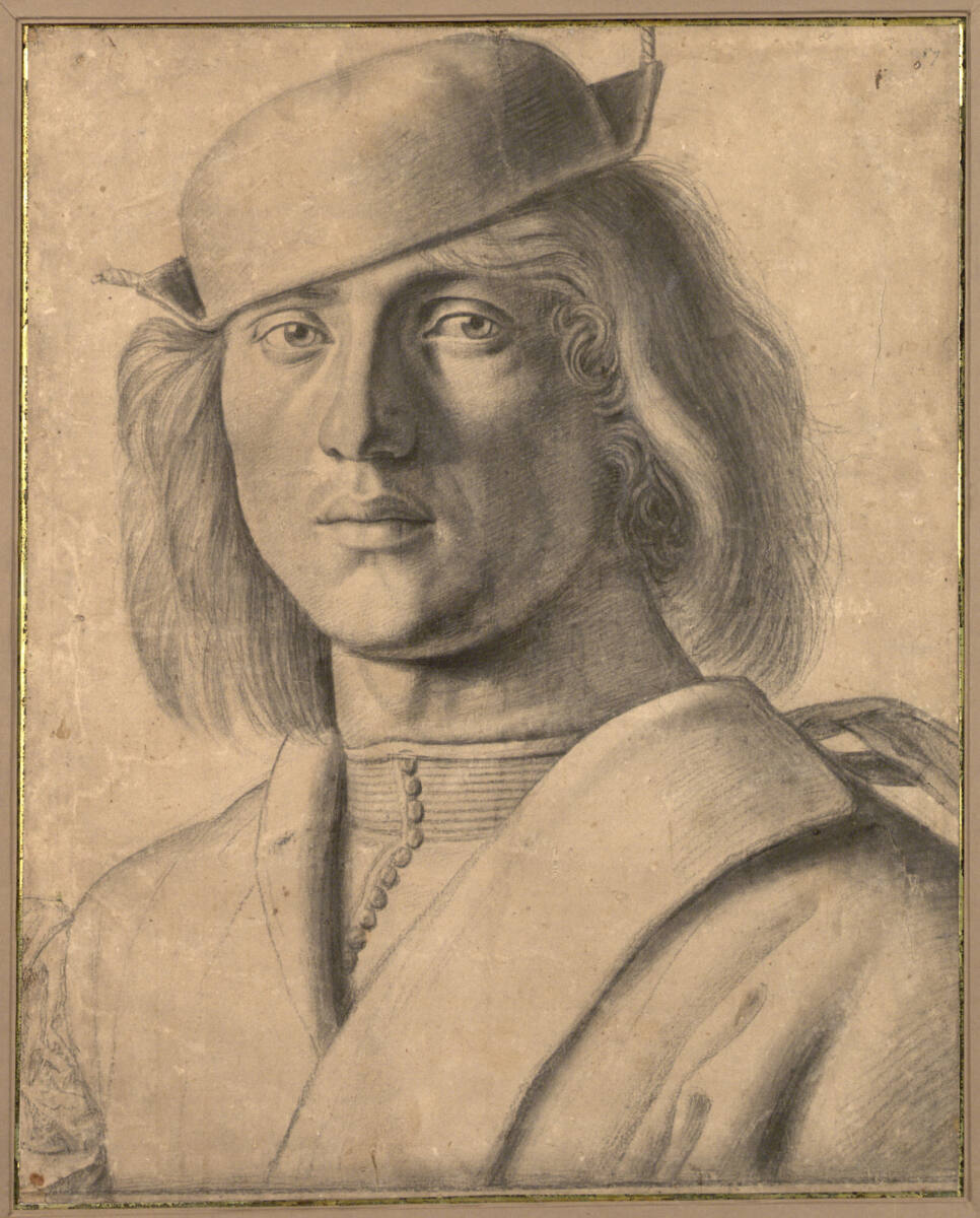 Brustbildnis eines jungen Mannes mit langem Haar und Mütze, Francesco Bonsignori