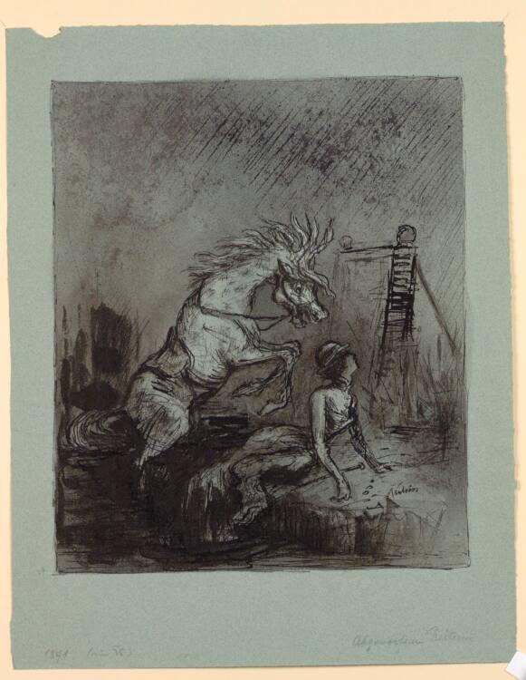 Alfred Kubin, Abgeworfene Reiterin, Inv. Nr.: 33236