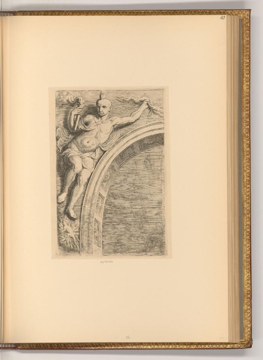 Erasme et Hubert Quellinus, Männliche Bogenfigur mit Blitzbündel, Fackel und Echse, Inv. Nr.: H…