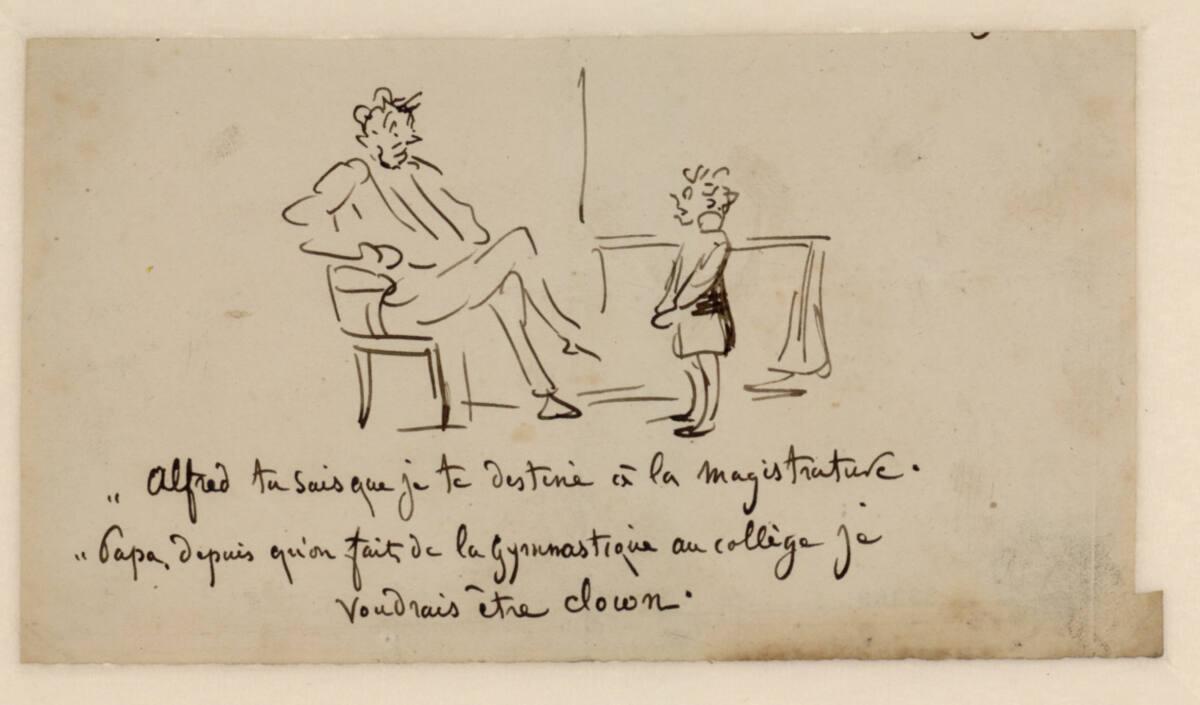 Cham, Alfred tu sais que je te destine à la magistrature. Papa depuis qu´on fait de la gymnasti…