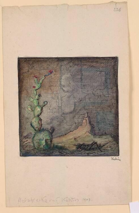 Alfred Kubin, Heuschrecke und Kaktus, Inv. Nr.: 33512