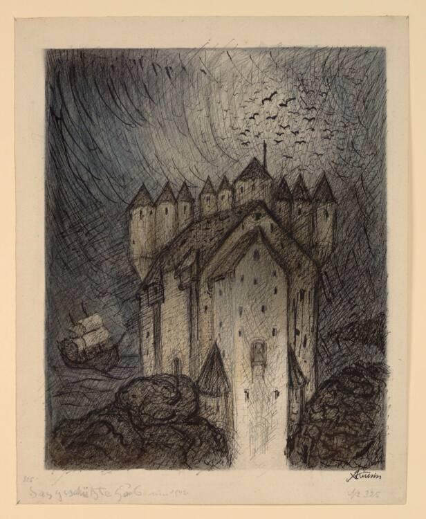 Alfred Kubin, Das geschützte Haus, Inv. Nr.: 33556