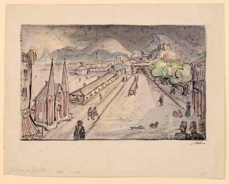 Alfred Kubin, Salzburg im Traum, Inv. Nr.: 33845