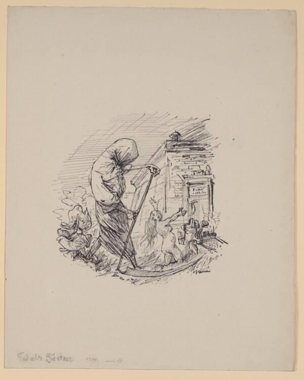 Alfred Kubin, Tod als Gärtner, Inv. Nr.: 33946