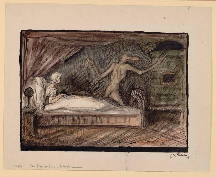 Alfred Kubin, Das Gespenst im Schlafzimmer, Inv. Nr.: 34060