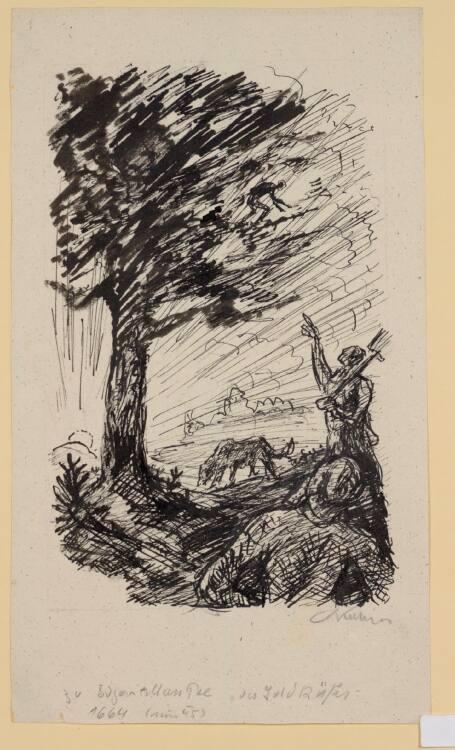 Alfred Kubin, Zu Edgar Allan Poe, Der Goldkäfer, Inv. Nr.: 34100