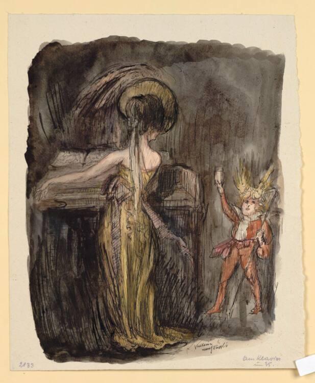 Alfred Kubin, Am Klavier, Inv. Nr.: 34424