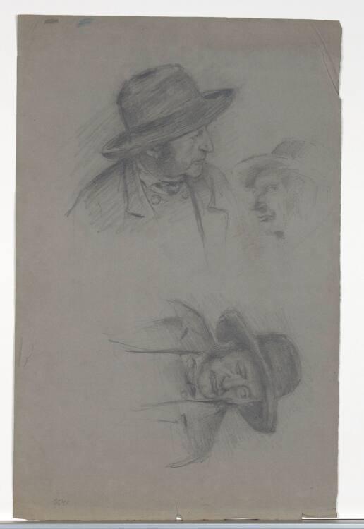 Alfred Kubin, Drei Studienköpfe eines Bauern, Inv. Nr.: 34481