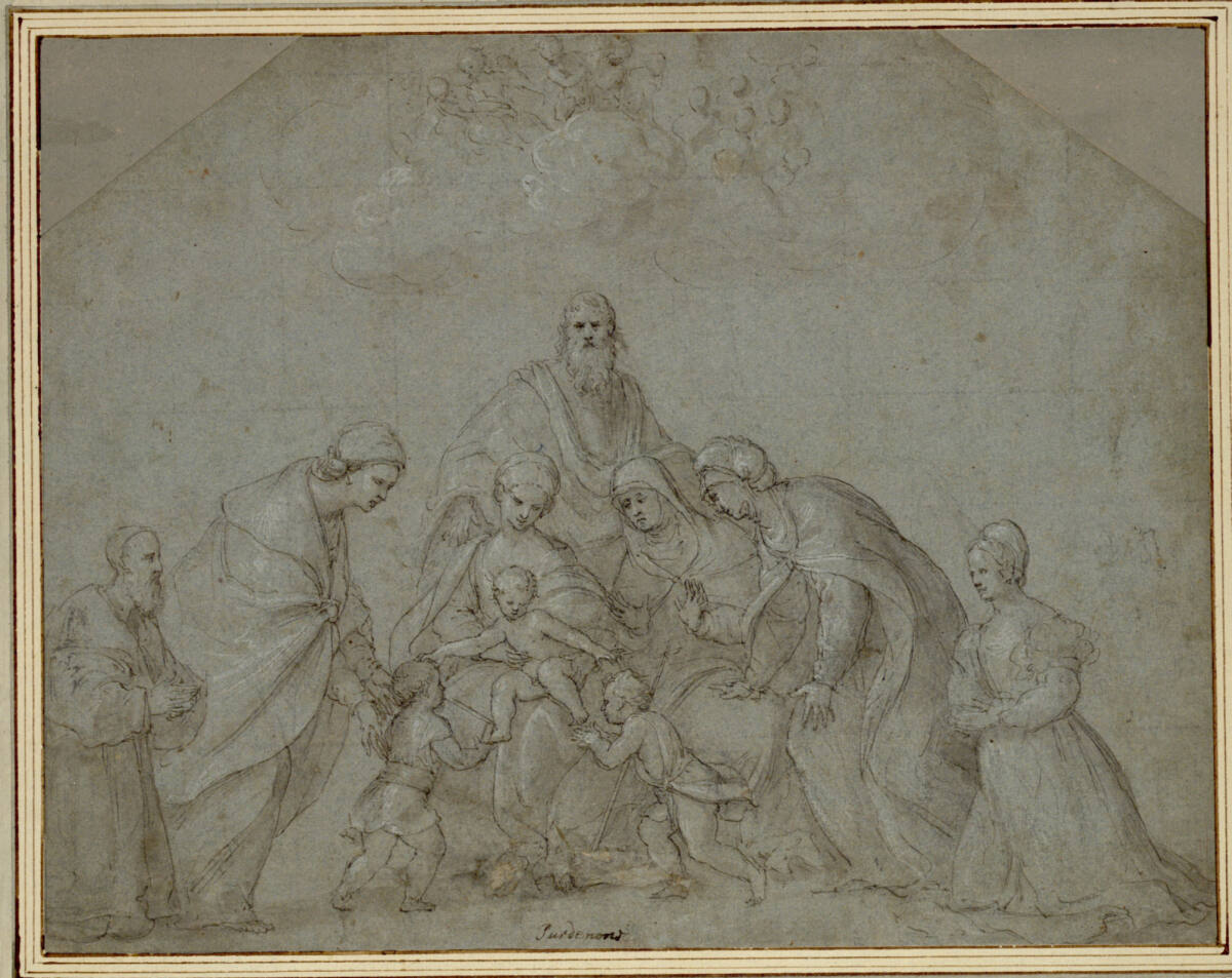Die heilige Sippe mit einem Stifterpaar, Girolamo da Treviso the Younger, 1527