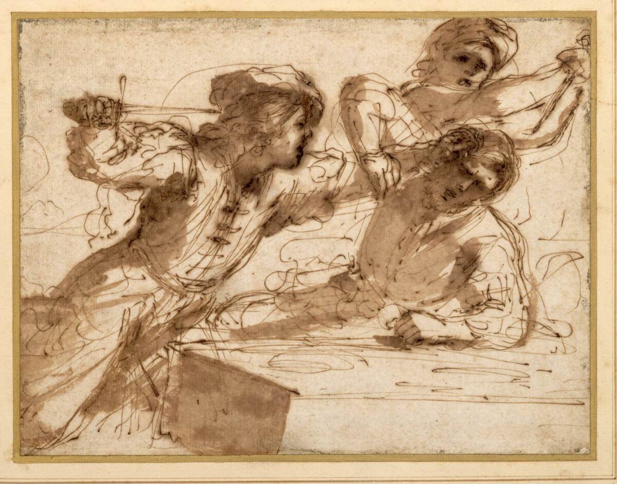 Studie für die Ermordung des Amnon im Hause seines Bruders Absalom, Guercino