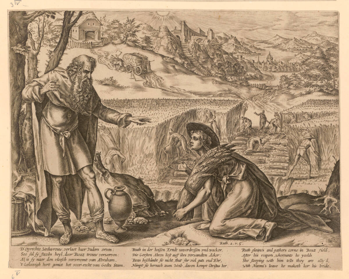 Ruth liest Ähren auf dem Feld des Boas, Hendrik Goltzius, 1576–1690