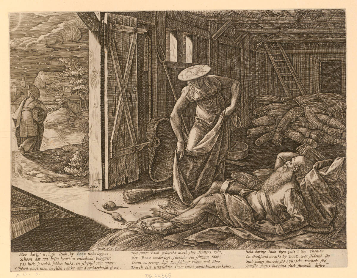 Ruth und Boaz im Dreschschuppen, Hendrik Goltzius, 1577–1690