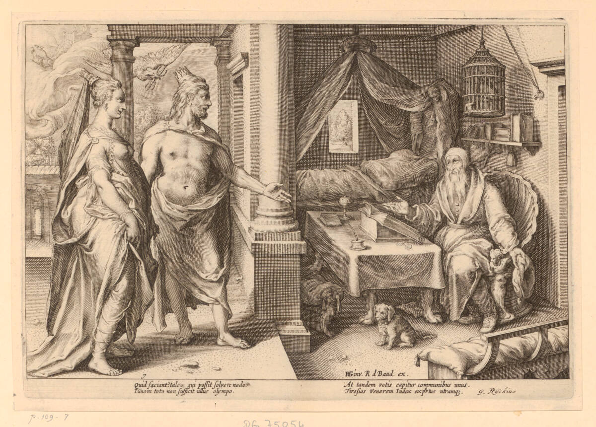 Jupiter und Juno befragen Teiresias, G.Rijckius, 1615