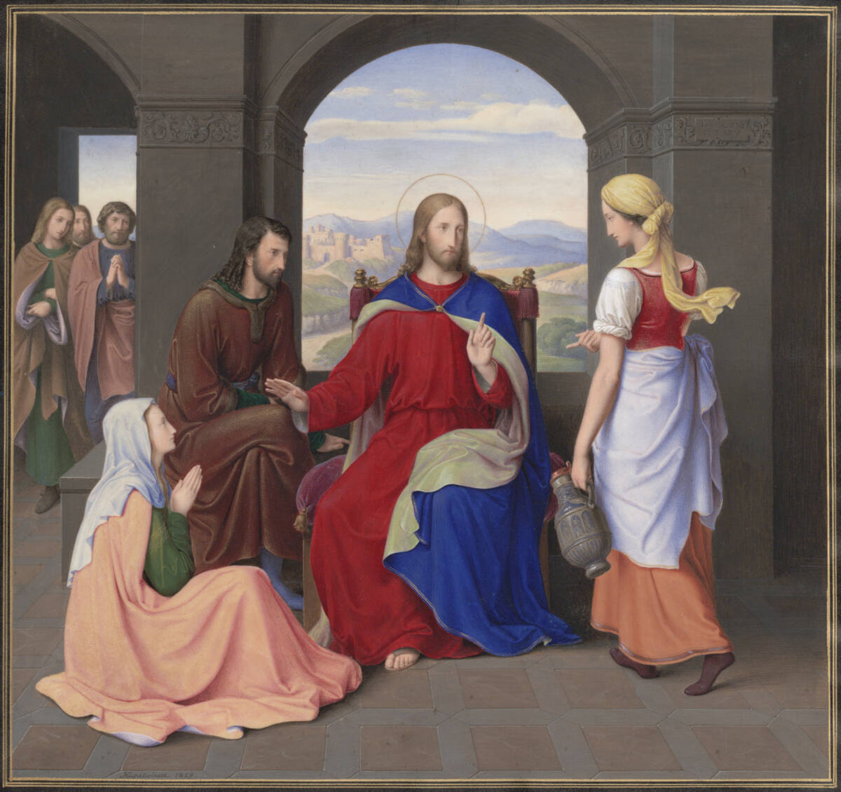 Christus im Hause des Lazarus, Leopold Kupelwieser, 1829
