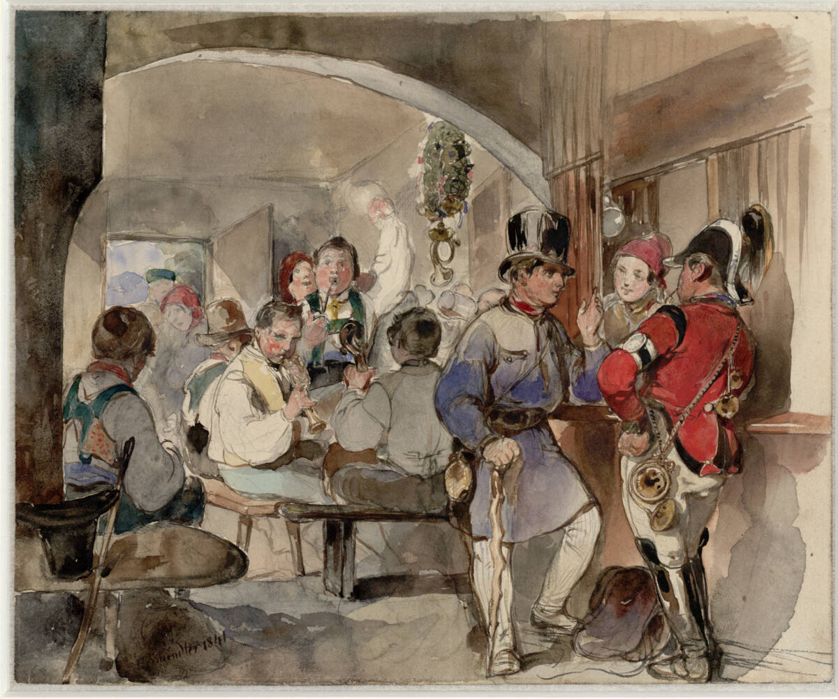 In der Dorfschenke (Wirtshausszene), Carl Schindler, 1841