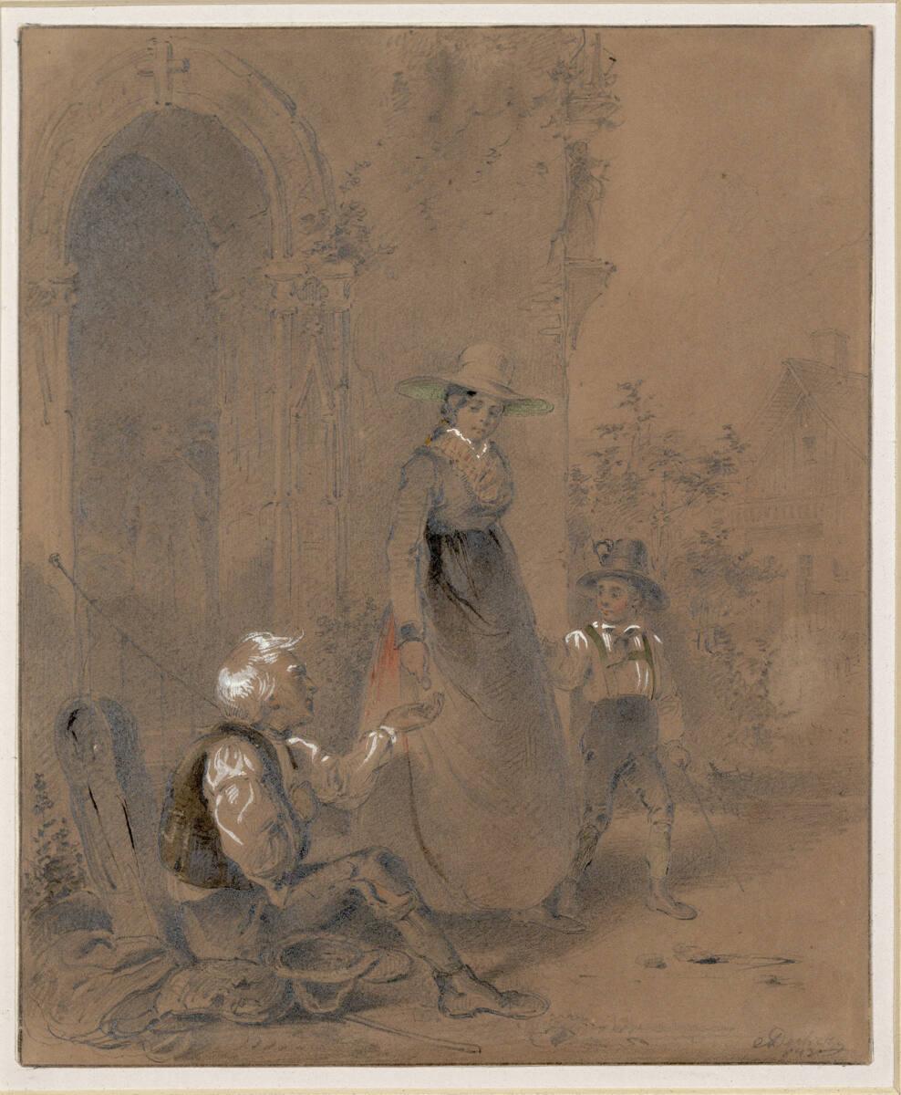 Albert Decker, Bettler vor dem Kirchentor, Inv. Nr.: 34720