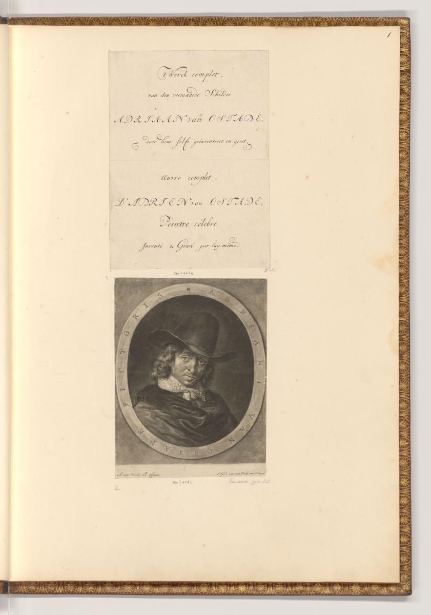 Adrian van Ostade, Titelblatt, Werck complet (...) Adriaan van Ostade; Porträt Adriani van Osta…
