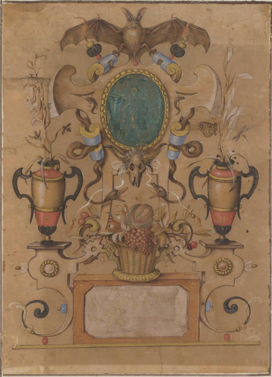 Joris Hoefnagel, Groteske mit Fledermaus, Inv. Nr.: 1526