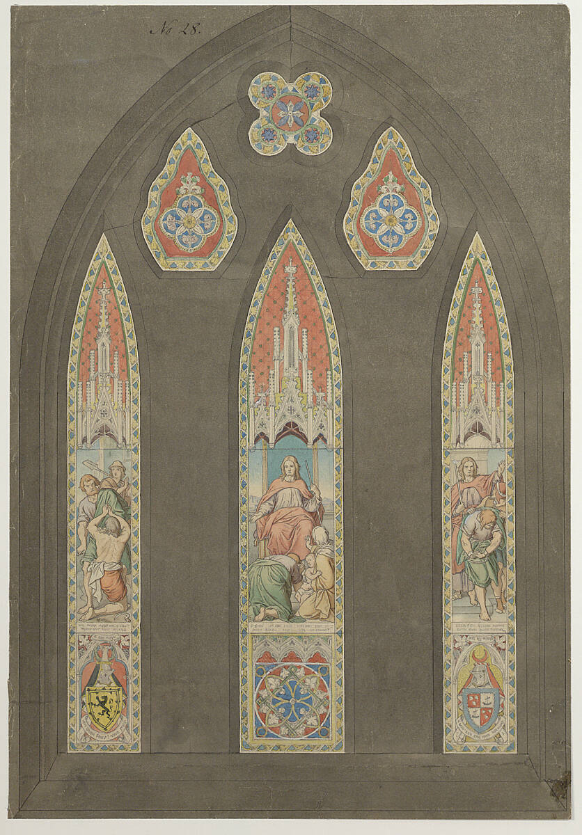 Glasfensterentwurf für die Kathedrale von Glasgow: Das Gleichnis von den Schuldnern, Georg Fortner, 1861–1862