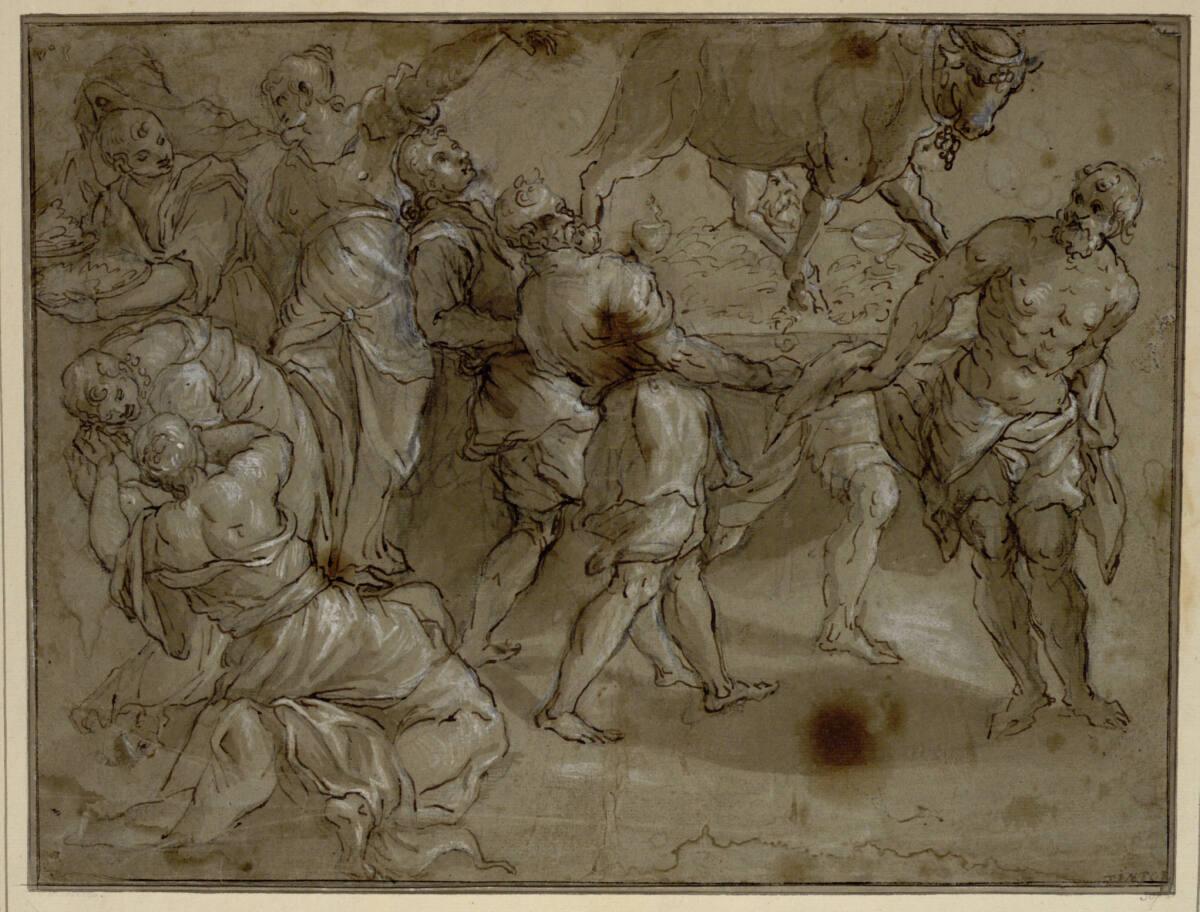 Das goldene Kalb, von vier Männern durch das Volk getragen, Inv. Nr.: 1532