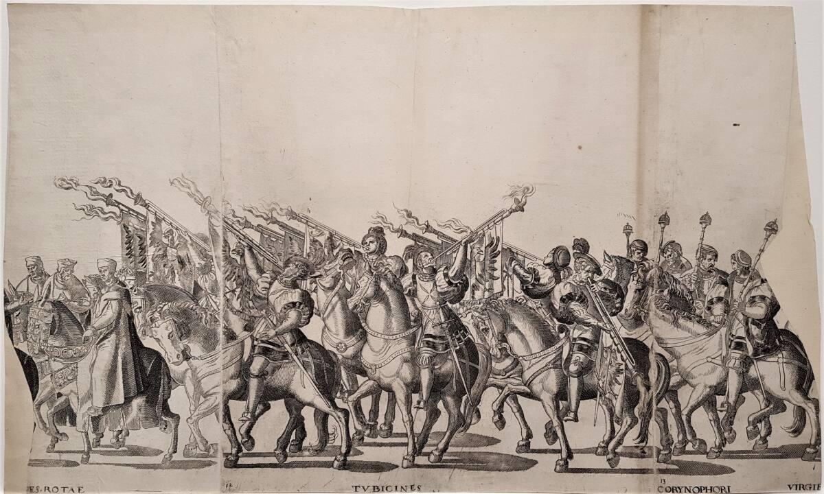Triumphzug Kaiser Karls V. und Papst Clemens VII. nach der Kaiserkrönung am 24. Februar 1530 in…