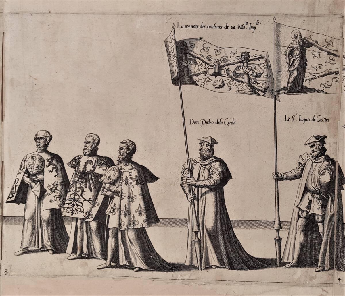 Trauerfeierlichkeiten für Kaiser Karl V. am 29. Dezember 1558 in Brüssel: Prozessionszug (Tafel…
