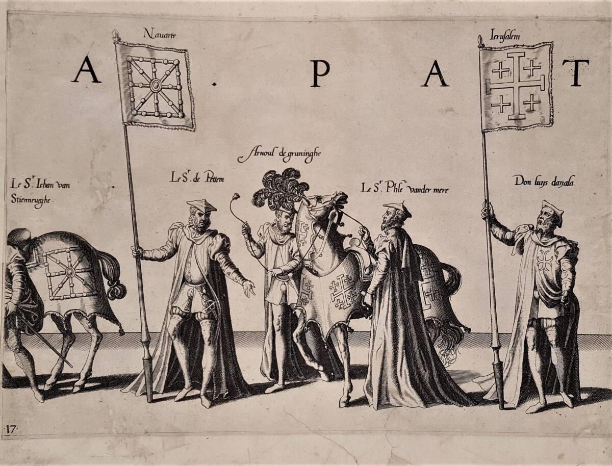 Trauerfeierlichkeiten für Kaiser Karl V. am 29. Dezember 1558 in Brüssel: Prozessionszug (Tafel…