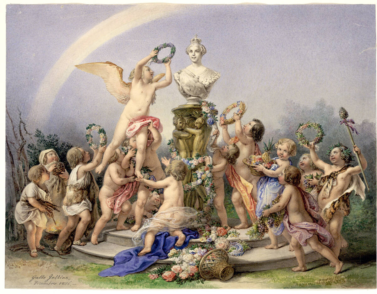 Verehrung einer Herrscherinnenbüste, Gallo Gallina, 1856