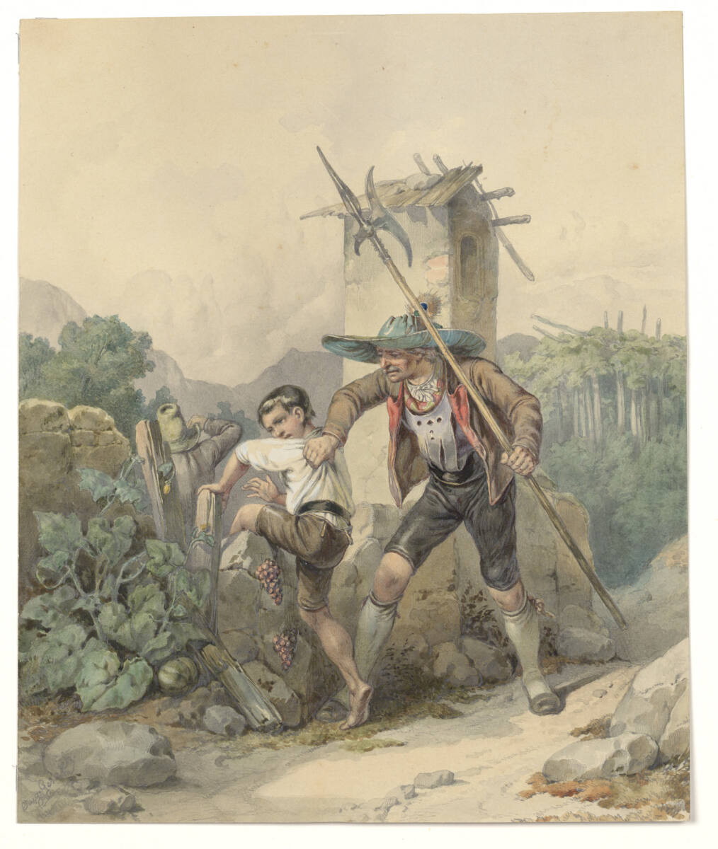 Der Traubendieb, August Gerasch, 1850–1860