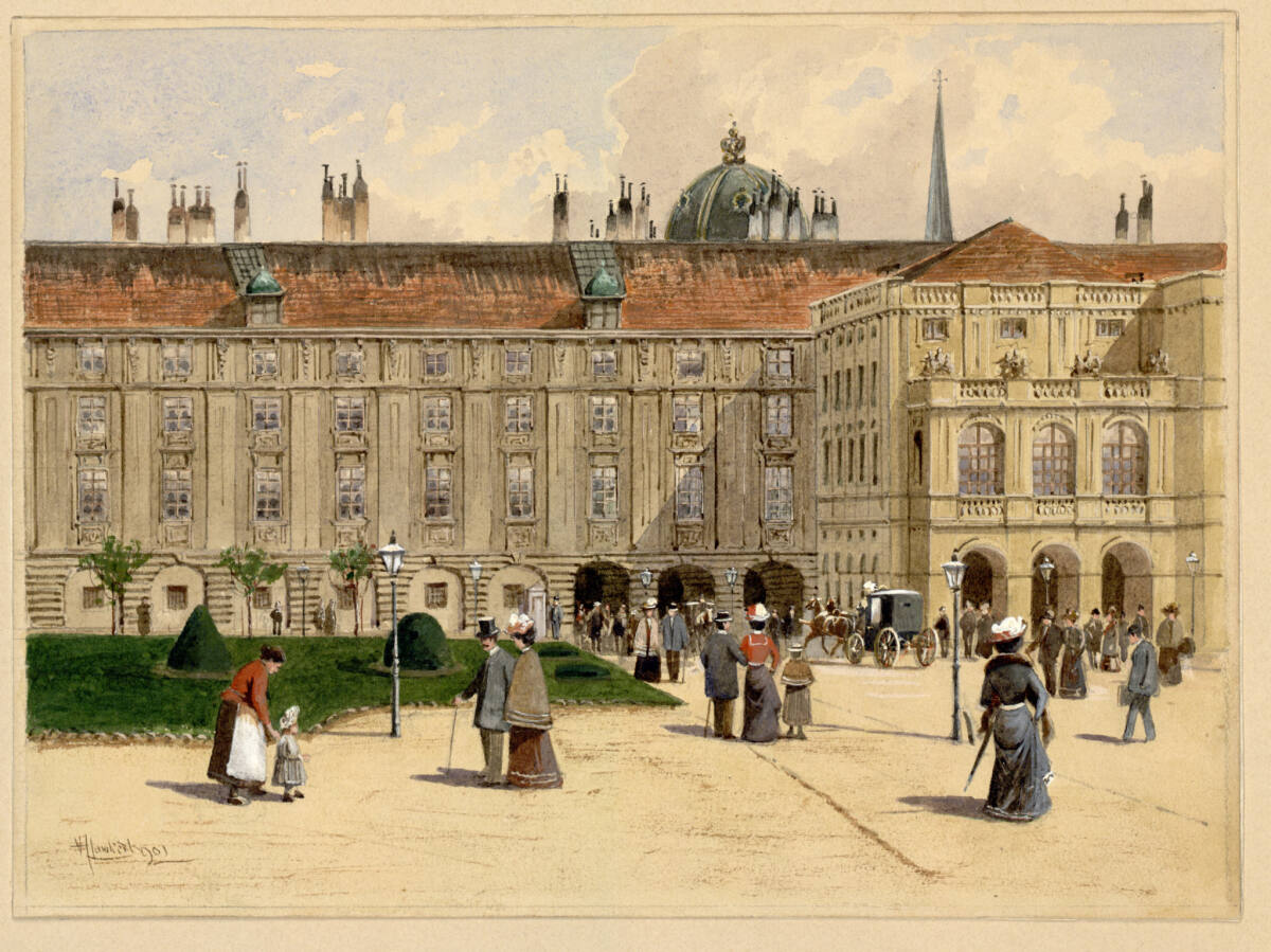 Heldenplatz mit Leopoldstrakt, Vincenz Havlicek, 1901