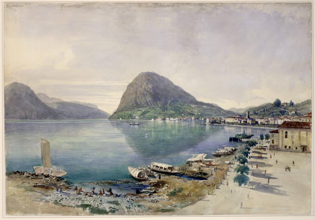 Thomas Ender, Lugano mit dem Monte San Salvatore, Inv. Nr.: 35130