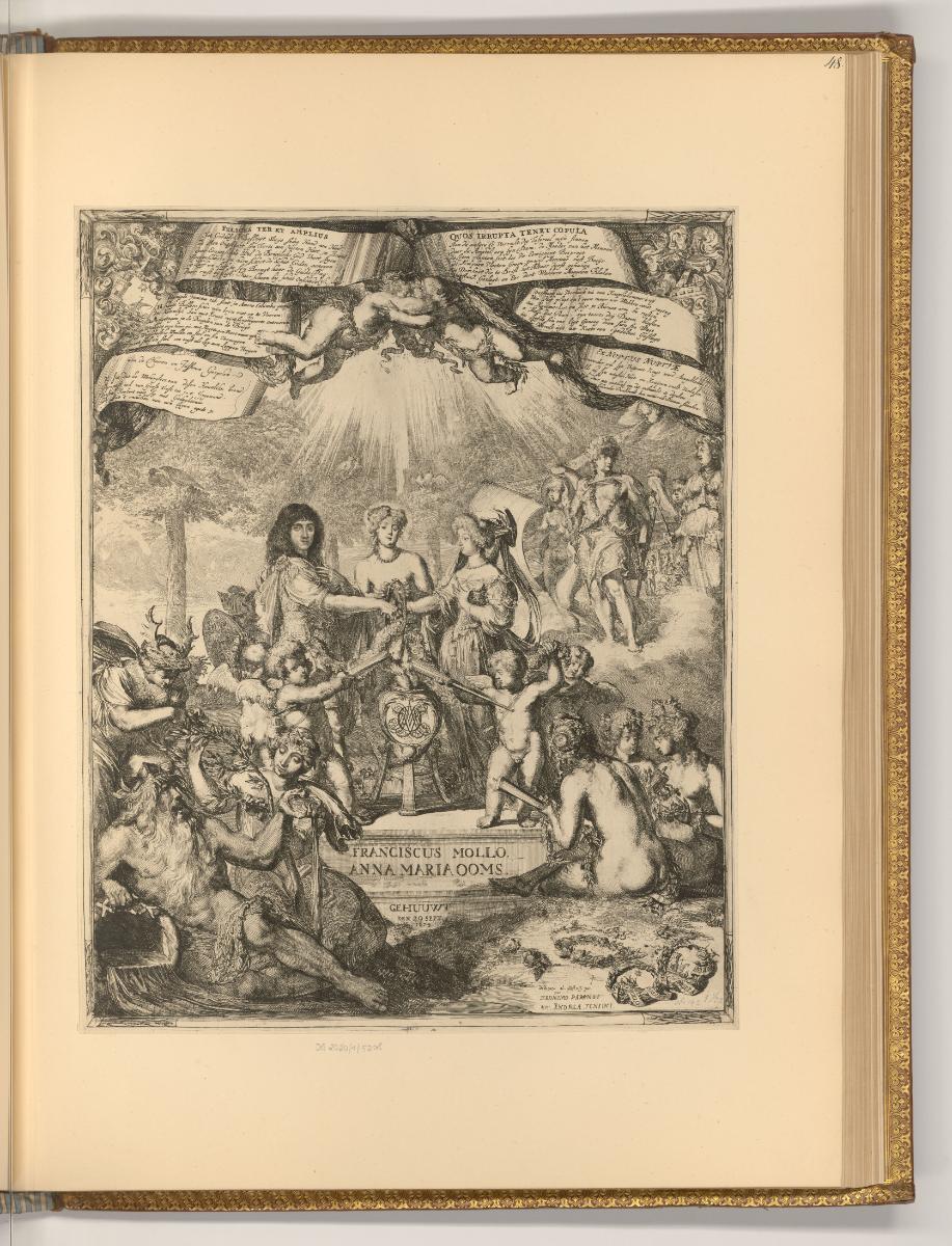 Romein de Hooghe, Vol. III., Allegorie auf die Hochzeit von Fraciscus Mollo und Anna Maria Ooms…