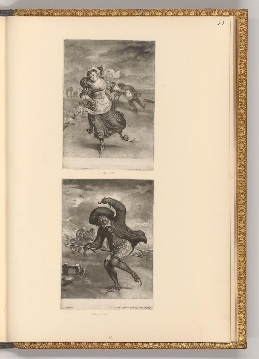 Cornelis du Sart, Schlittschuhläuferin; Schlittschuhläufer, Inv. Nr.: Holland nach Sektionen II…