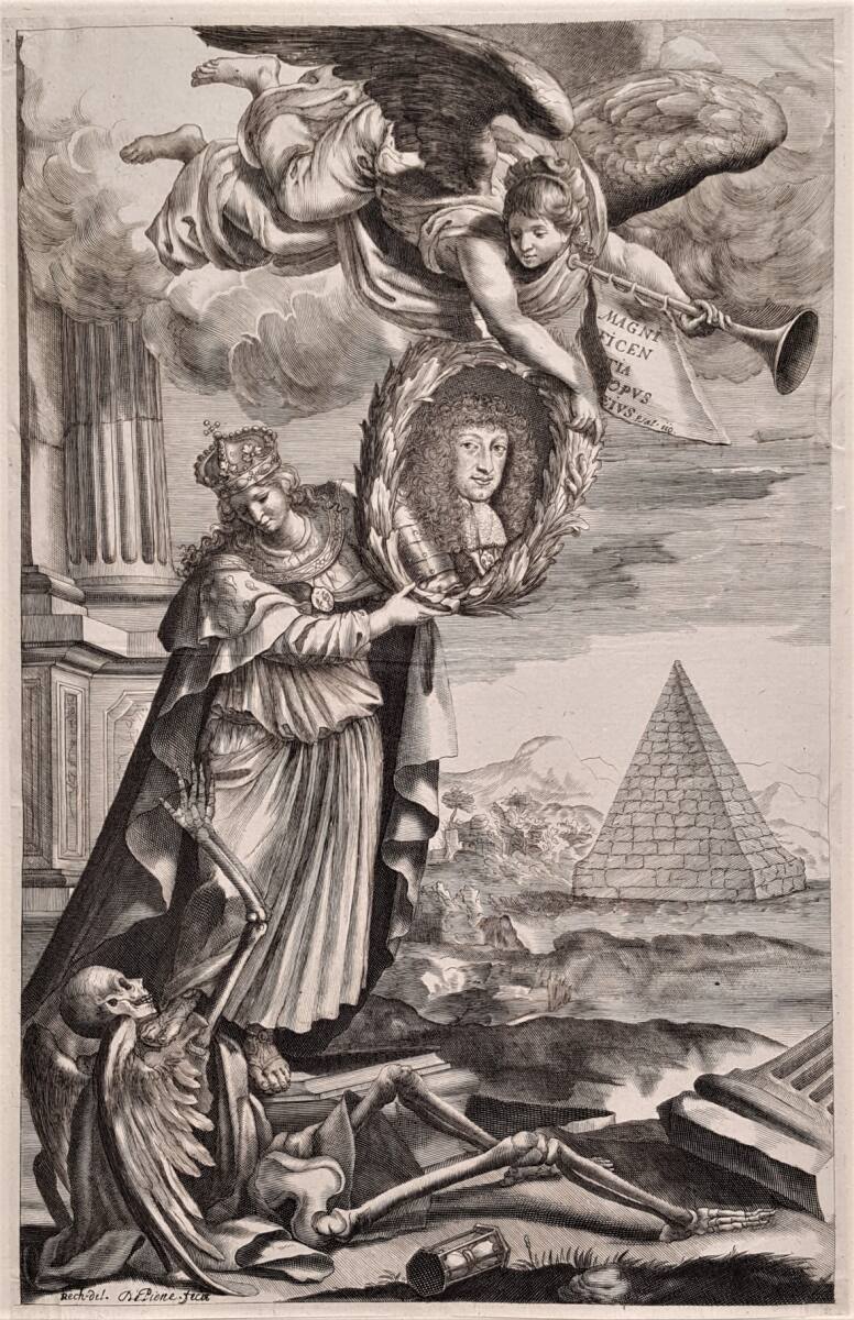 Allegorie auf Herzog Karl Emanuel II. von Savoyen: Die Überwindung des Todes durch ewigen Ruhm, AntoniodePiene, 1676