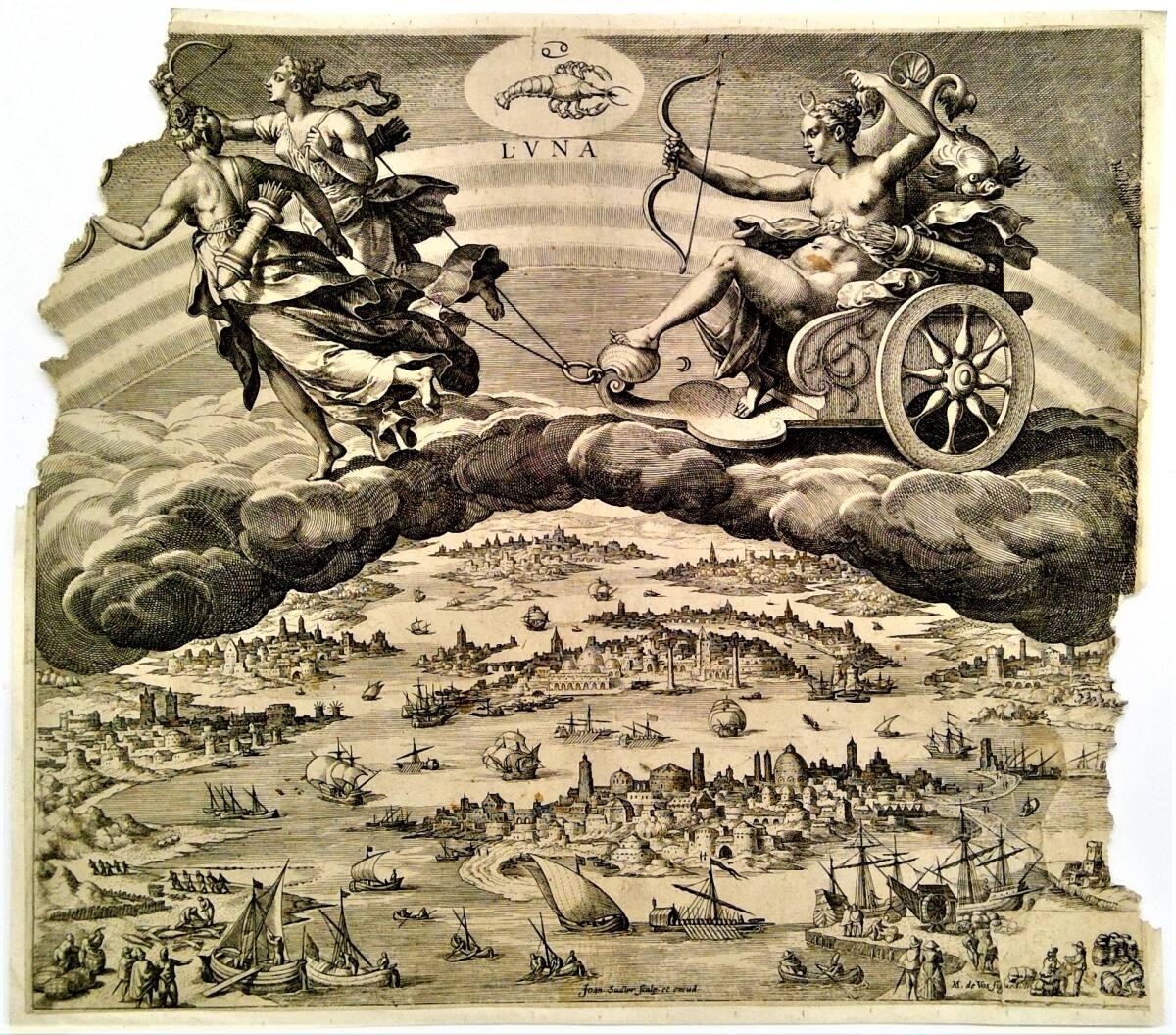 Personifikation der Luna, im Wagen sitzend, mit Weltlandschaft, Inv. Nr.: DG2005/10586