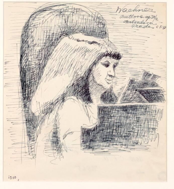 Trude Waehner, Zertsalova am Klavier, Inv. Nr.: 35565