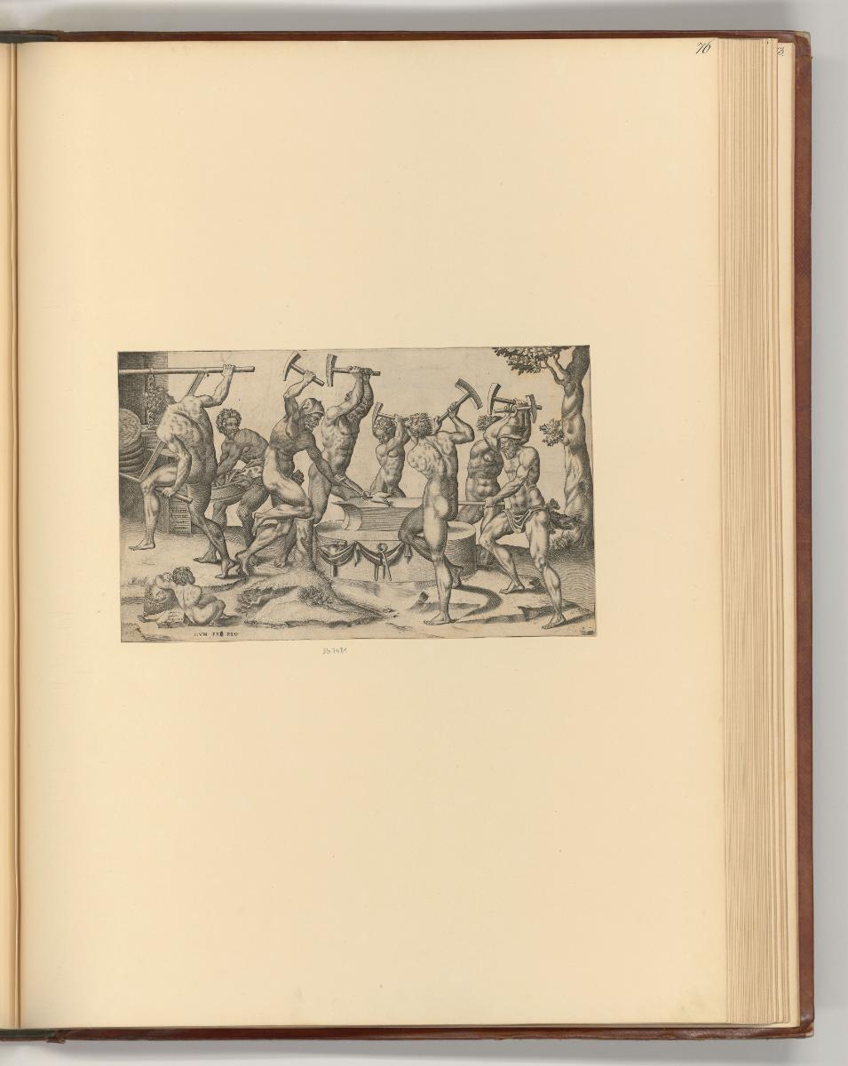 Französische Druckgrafik des 16. und 17. Jahrhunderts, Die Schmiede des Vulcanus, Inv. Nr.: Fra…
