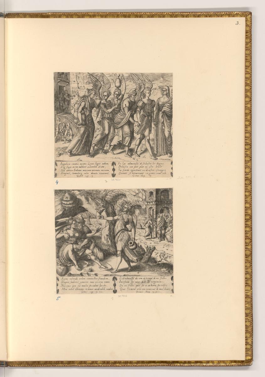 Kupferstiche von  Pierre Woeiriot de Bouzey, Das Gericht über Sodom und die Rettung Lots, Inv. …