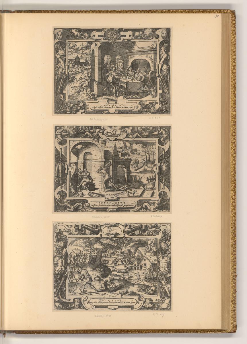 Französische Kupferstiche des 16. und 17. Jahrhunderts, Januar; Februar; März, Inv. Nr.: Frankr…