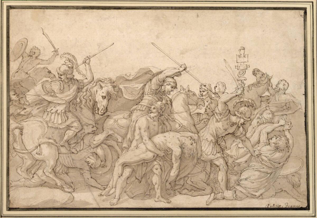 Anonym, Der Leichnam des Patrokles wird vom Schlachtfeld getragen, Inv. Nr.: 1569