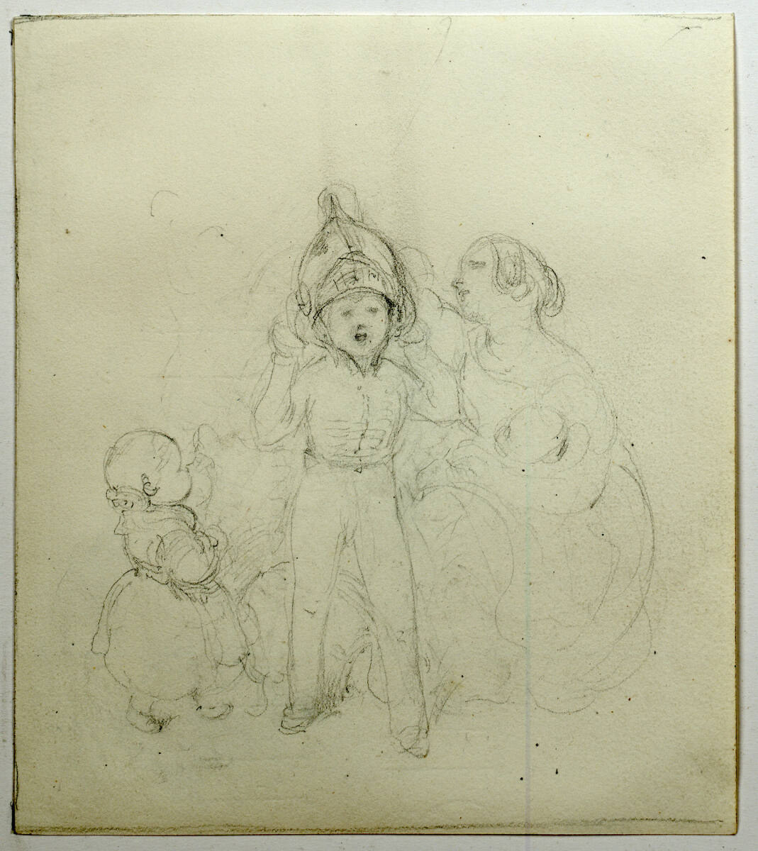 Mutter mit spielenden Kindern (Blatt aus dem "Liechtensteinalbum", sog. Fendi-Album), Peter Fendi