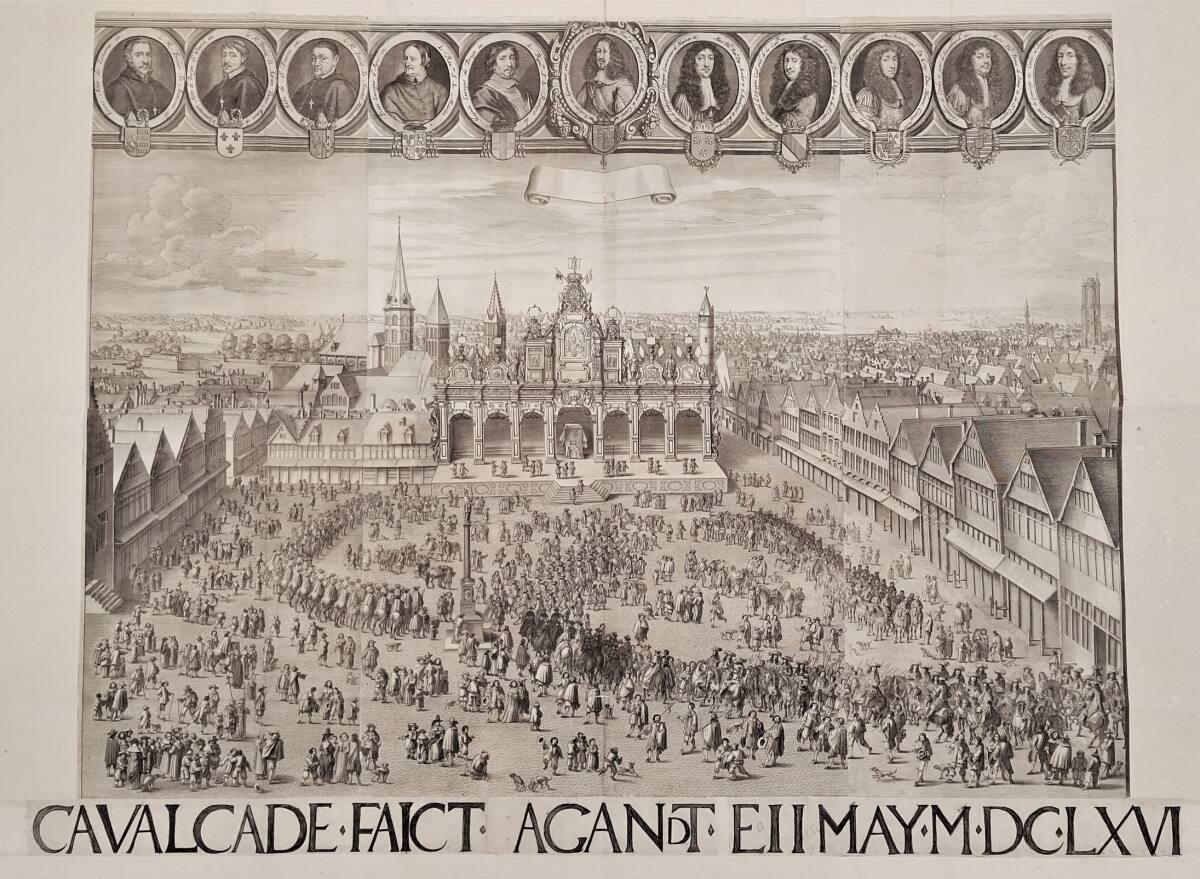 Festzug am Vrijdagmarkt in Gent zur Proklamation von König Karl II. von Spanien als Graf von Fl…