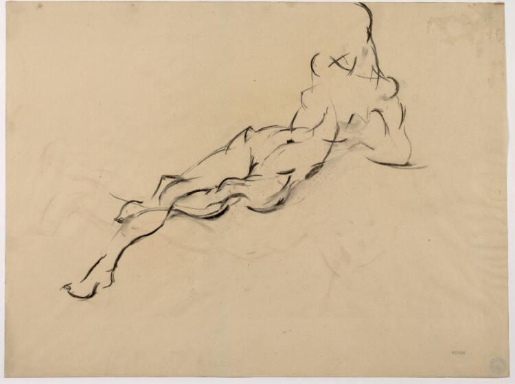 Herbert Boeckl, Liegender weiblicher Akt mit aufgestütztem linken Arm, Inv. Nr.: 36026
