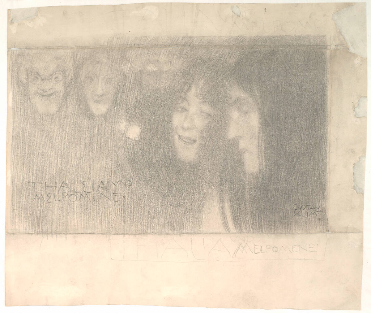 "Thaleia und Melpomene", Gustav Klimt, 1898