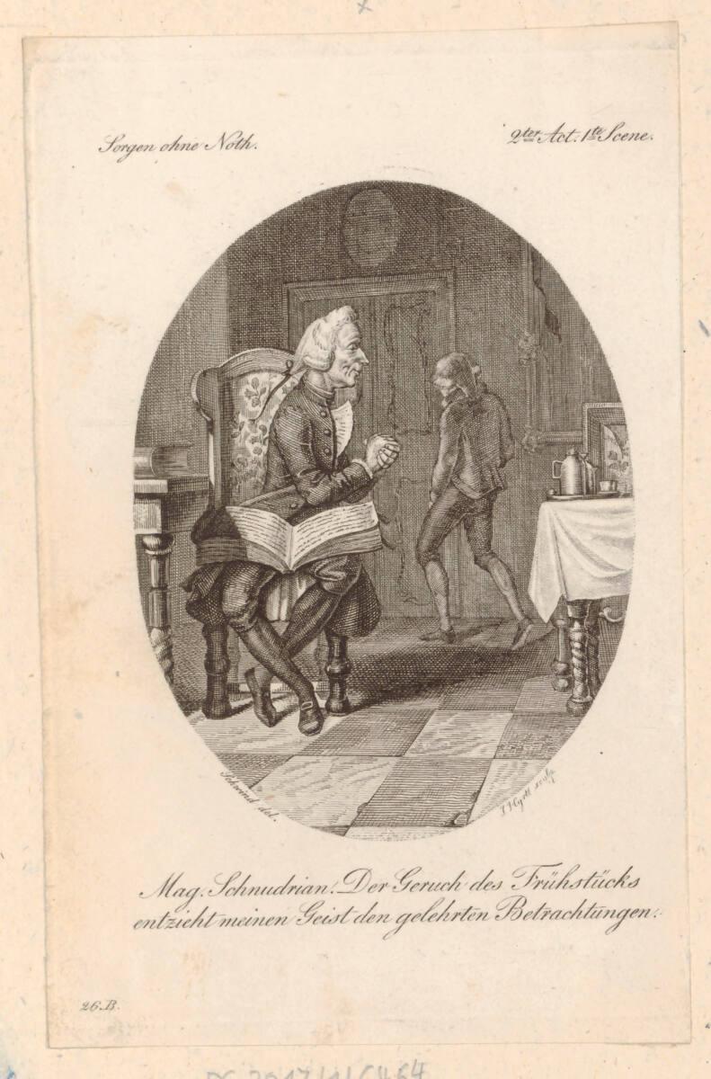 Kotzebue, August von: Magister Schnudrian in Sorgen ohne Noth und Noth ohne Sorgen, Zweiter Akt…