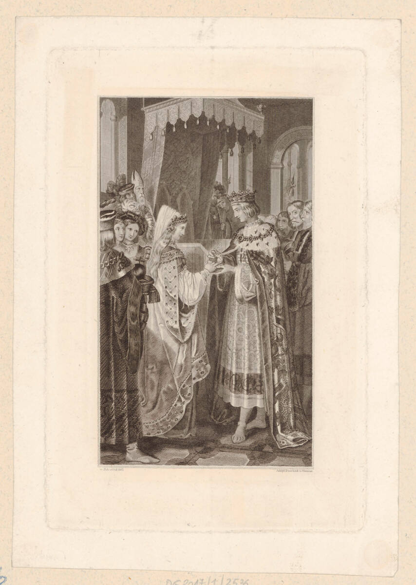 Maximilian I. und Maria von Burgund (Buchillustration), AdolfDworžák, 1833