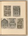 Radierungen von Jean Le Pautre, Kamine im italienischen Stil (Ornamentstich), Inv. Nr.: Frankre…