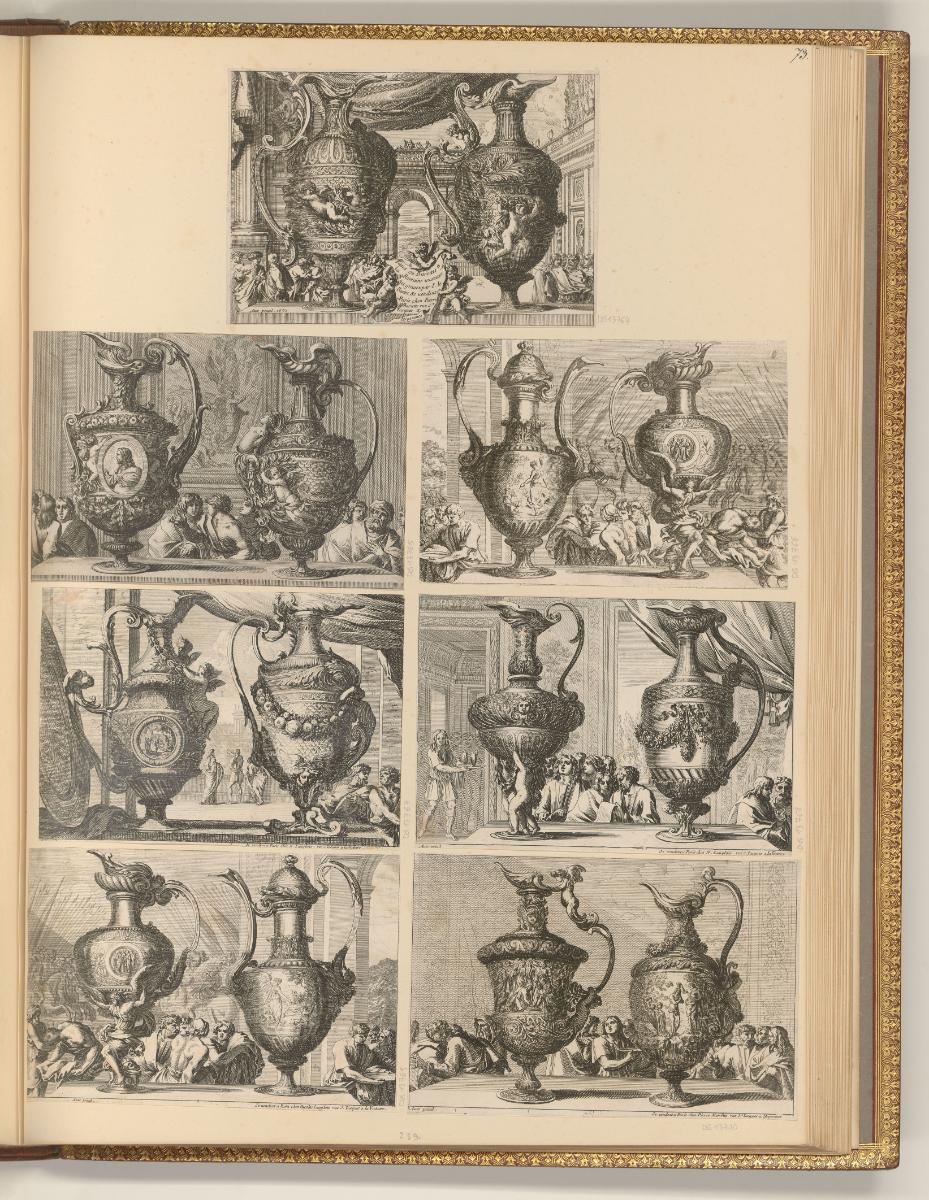 Radierungen von Jean Le Pautre, Vasen und Krüge (Ornamentstich), Inv. Nr.: Frankreich nach Sekt…