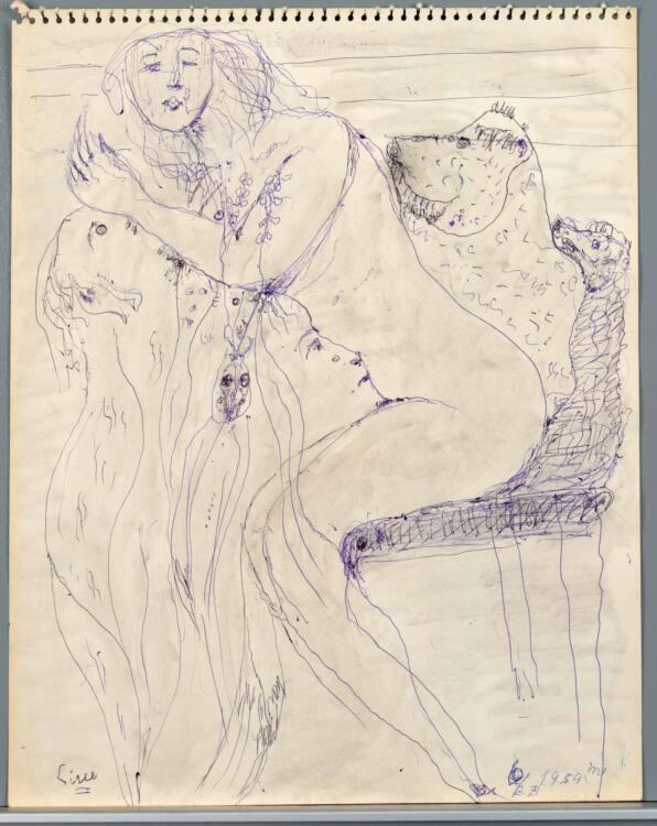 Ernst Martin Benedikt, Ohne Titel (sitzender Akt), Inv. Nr.: 36143/6