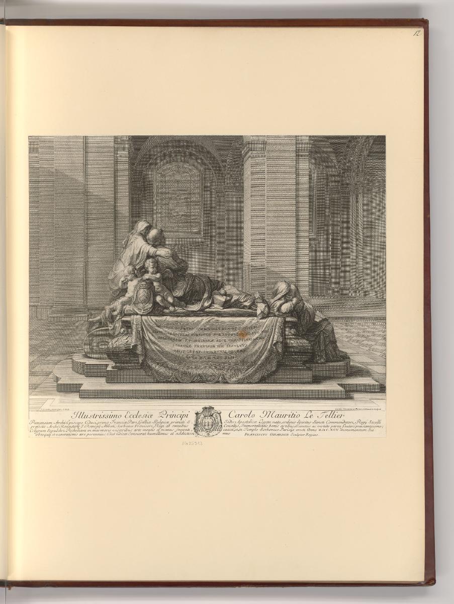Französische Druckgrafiken des 17. und 18. Jahrhunderts, Grabmal Richelieu in der Kirche La Sor…